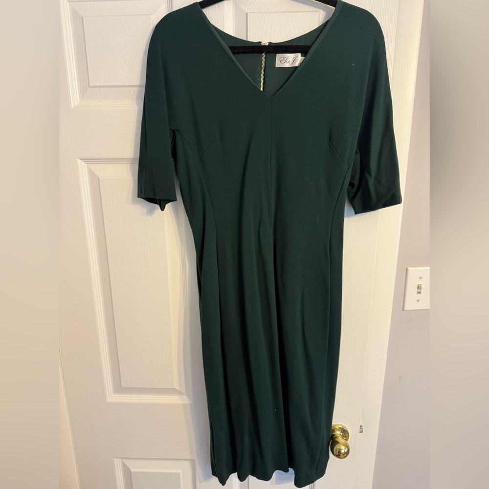 Eliza J Dark Green Long Sleeve Dress